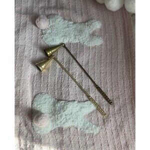 Vintage Solid Brass Hinged Bell Candle Snuffer 10 Inch Set Of 2